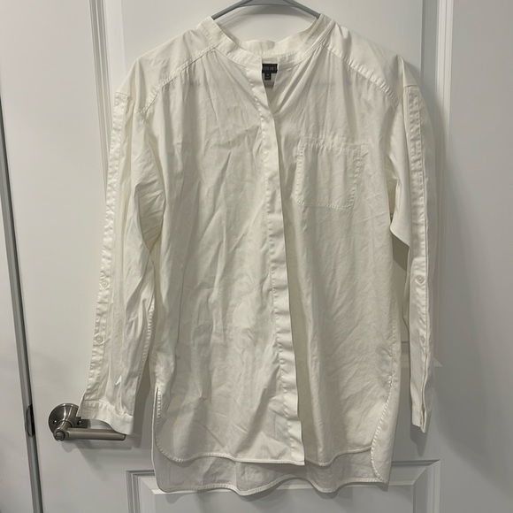 lafayette 148 cotton button up top medium - Picture 1 of 8